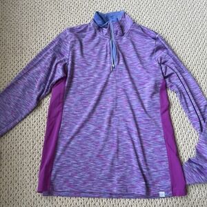 gg blue women golf Spacedye Blue Purple Zip Pullover Long Sleeve Top m